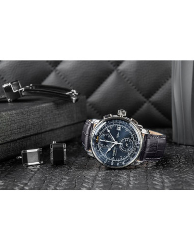 Zegarek męski zeppelin 100 yahre chronograph 8670-3 + box