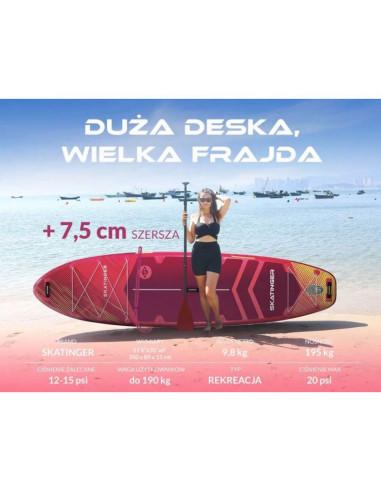 Deska sup skatinger prana meteor red 350x89x15 cm