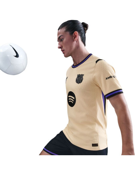 Koszulka męska nike fc barcelona 2025/26 match away beżowa hj4554 784