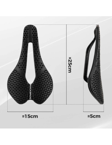Siodełko rowerowe rockbros lf0214 anatomiczne 3d wodoodporne - czarne