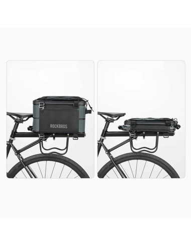 Torba rowerowa rockbros a30 road to sky składana na bagażnik 15-30 l - szara