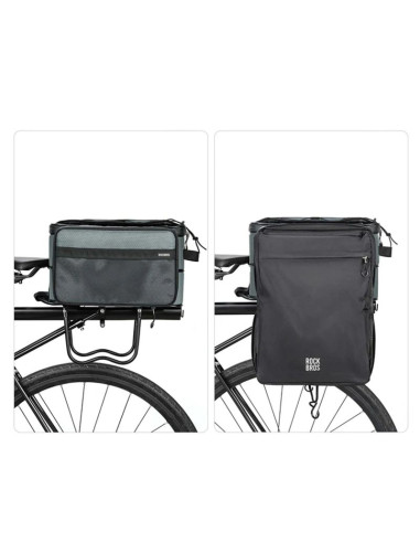 Torba rowerowa rockbros a30 road to sky składana na bagażnik 15-30 l - szara