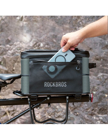 Torba rowerowa rockbros a30 road to sky składana na bagażnik 15-30 l - szara