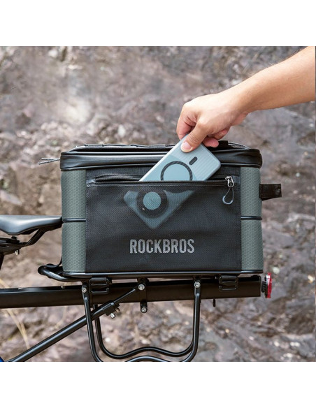 Torba rowerowa rockbros a30 road to sky składana na bagażnik 15-30 l - szara