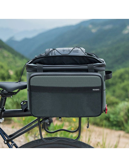 Torba rowerowa rockbros a30 road to sky składana na bagażnik 15-30 l - szara