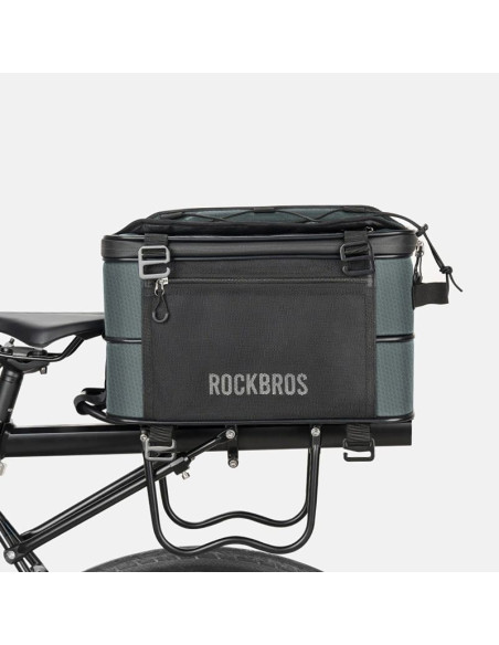 Torba rowerowa rockbros a30 road to sky składana na bagażnik 15-30 l - szara