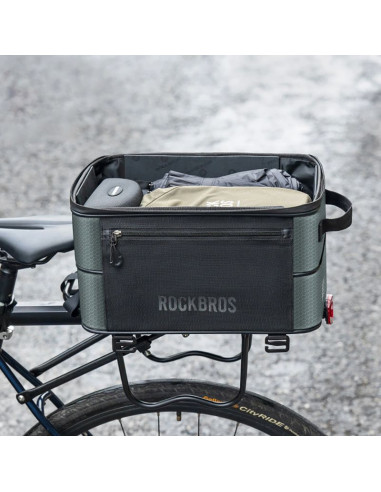 Torba rowerowa rockbros a30 road to sky składana na bagażnik 15-30 l - szara