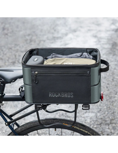 Torba rowerowa rockbros a30 road to sky składana na bagażnik 15-30 l - szara