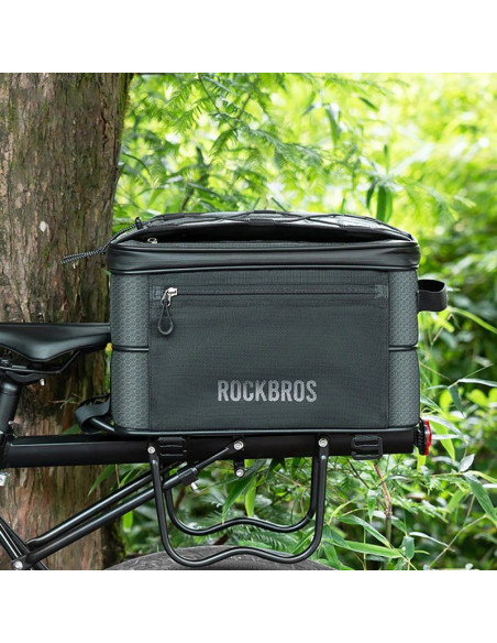 Torba rowerowa rockbros a30 road to sky składana na bagażnik 15-30 l - szara