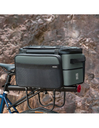 Torba rowerowa rockbros a30 road to sky składana na bagażnik 15-30 l - szara