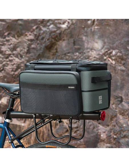 Torba rowerowa rockbros a30 road to sky składana na bagażnik 15-30 l - szara