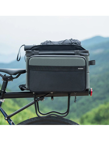 Torba rowerowa rockbros a30 road to sky składana na bagażnik 15-30 l - szara