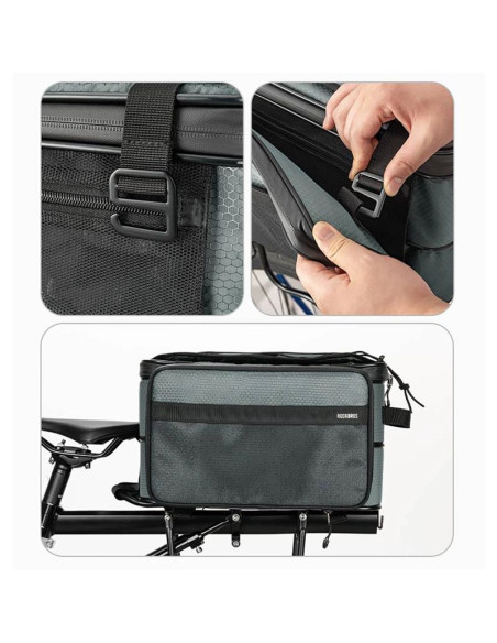 Torba rowerowa rockbros a30 road to sky składana na bagażnik 15-30 l - szara