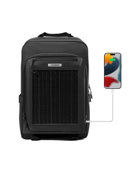 Plecak rowerowy rockbros h51 plecak z panelem solarnym - czarny