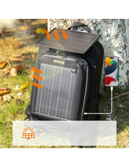 Plecak rowerowy rockbros h51 plecak z panelem solarnym - czarny