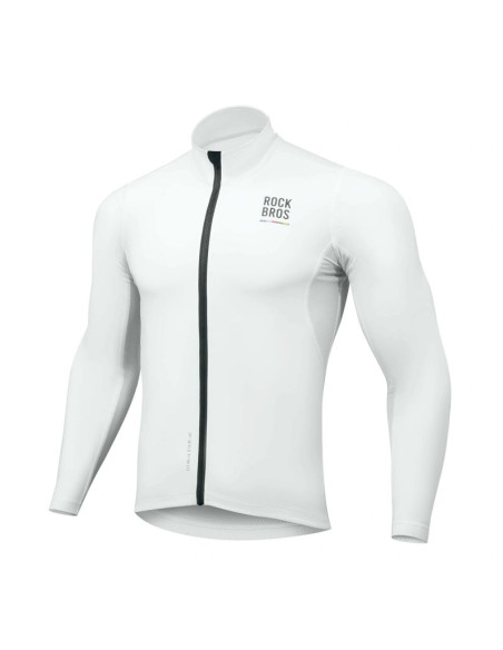Bluza rowerowa rockbrs tlwt001 road to sky wiatroszczelna, ocieplana, s - biała