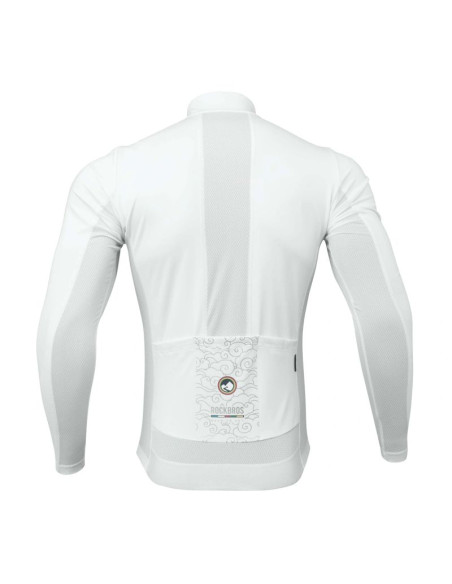 Bluza rowerowa rockbrs tlwt001 road to sky wiatroszczelna, ocieplana, s - biała