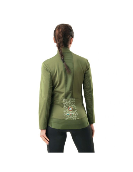 Bluza rowerowa rockbrs tlwt001 road to sky wiatroszczelna, ocieplana, s - zielona