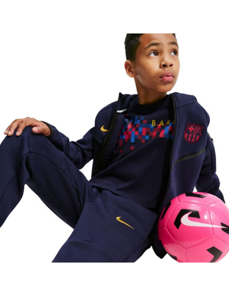 Spodnie dla dzieci nike fc barcelona tech fleece granatowe ii3728 498
