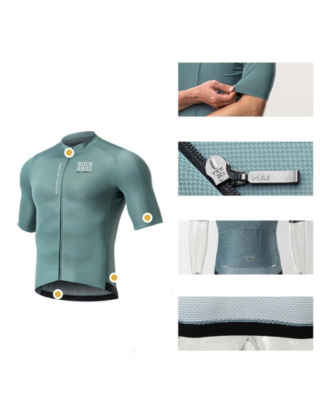 Koszulka kolarska rockbros 15120014018 road to sky męska krótki rękaw l - szaroniebieska