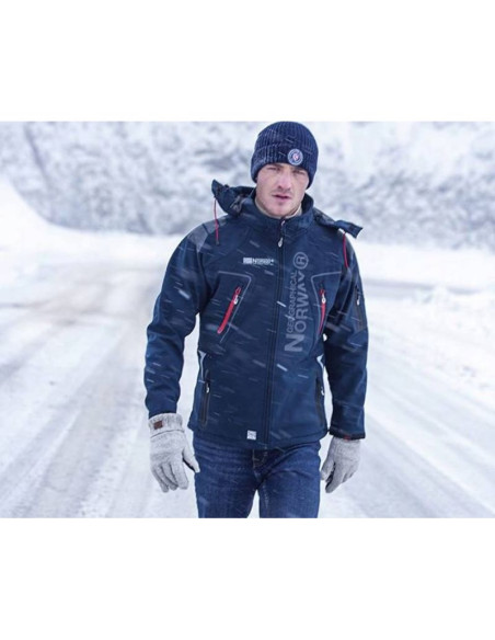 Kurtka męska granatowa softshell geographical norway techno (wu4549h-gn-navy-green)