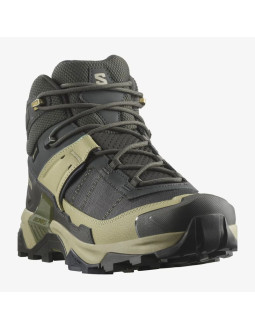 Buty turystyczne salomon x ultra 5 mid gtx - peat/gray green/blue 2