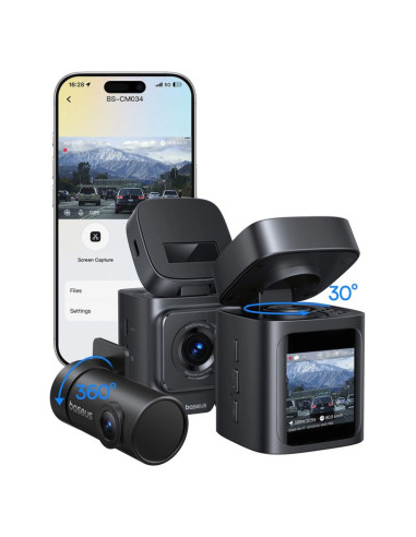Wideorejestrator baseus primetrip vd1 pro kamera samochodowa 4k z kamerą tylną 1080p i zestawem zasilania - czarny