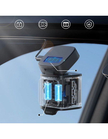 Wideorejestrator baseus primetrip vd1 pro kamera samochodowa 4k z kamerą tylną 1080p i zestawem zasilania - czarny