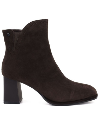 Skórzane botki damskie na obcasie brązowe big star  uu274379