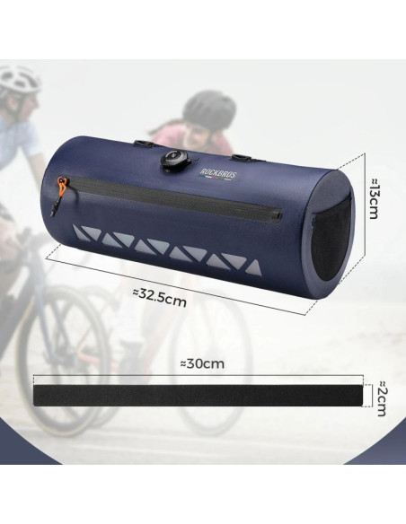 Torba rowerowa rockbros as-144 road to sky na kierownicę wodoodporna 4 l - niebieska