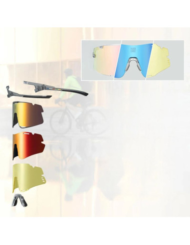 Okulary rowerowe rockbros sp338 road to sky z wymiennymi soczewkami - szare