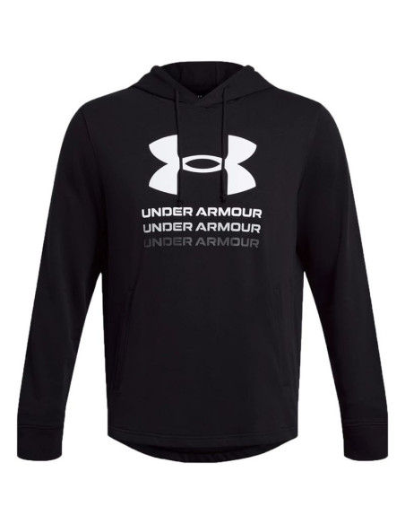 Bluza męska under armour ua rival terry graphic hoodie czarna 1386047 001