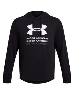Bluza męska under armour ua rival terry graphic hoodie czarna 1386047 001