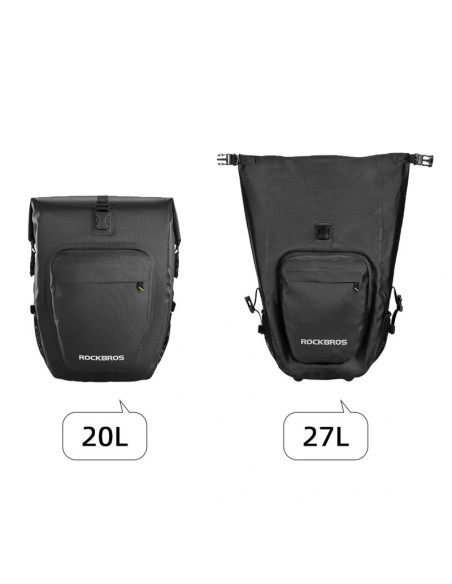 Torba na bagażnik rockbros as-001 wodoodporna 27 l - czarna