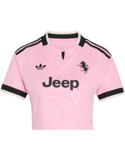 Koszulka damska adidas juventus 26/27 away cropped jersey różowo-czarna kb8842 2