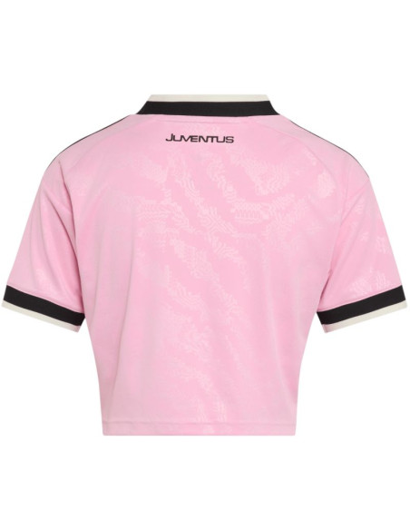 Koszulka damska adidas juventus 26/27 away cropped jersey różowo-czarna kb8842
