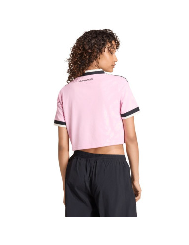 Koszulka damska adidas juventus 26/27 away cropped jersey różowo-czarna kb8842