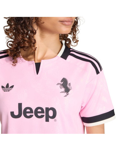 Koszulka damska adidas juventus 26/27 away cropped jersey różowo-czarna kb8842