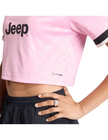 Koszulka damska adidas juventus 26/27 away cropped jersey różowo-czarna kb8842