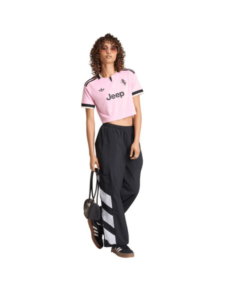 Koszulka damska adidas juventus 26/27 away cropped jersey różowo-czarna kb8842