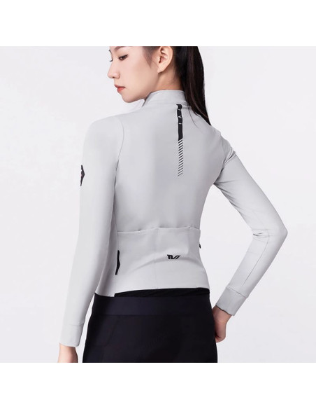 Bluza kolarska damska rockbros ydwt006 tvi ocieplana jesień/zima l - biało-szara