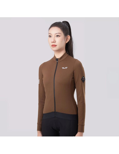 Bluza kolarska damska rockbros ydwt006 tvi ocieplana jesień/zima m - brązowa