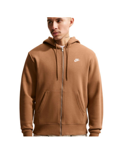 Bluza męska nike club bb fz hoodie jasny brąz fn3861 270