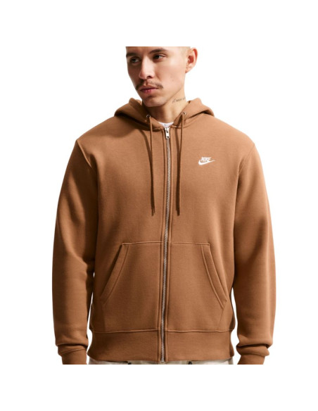 Bluza męska nike club bb fz hoodie jasny brąz fn3861 270