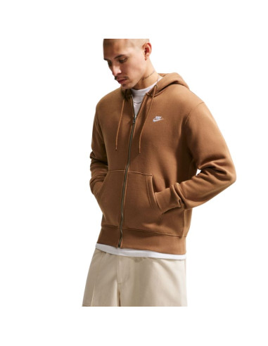 Bluza męska nike club bb fz hoodie jasny brąz fn3861 270
