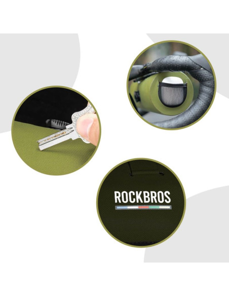 Torba rowerowa rockbros as-145 road to sky na kierownicę wodoodporna 2 l - zielona