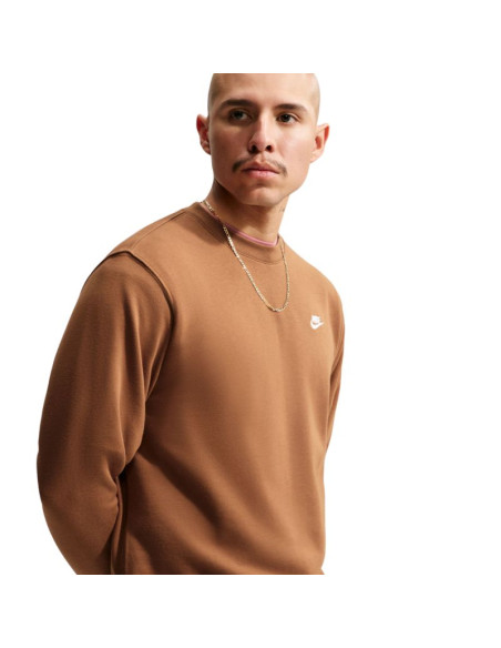 Bluza męska nike club ft jasny brąz fn3888 270