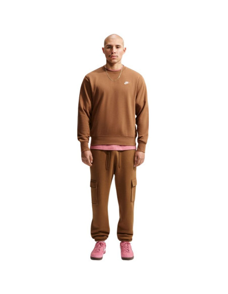 Bluza męska nike club ft jasny brąz fn3888 270