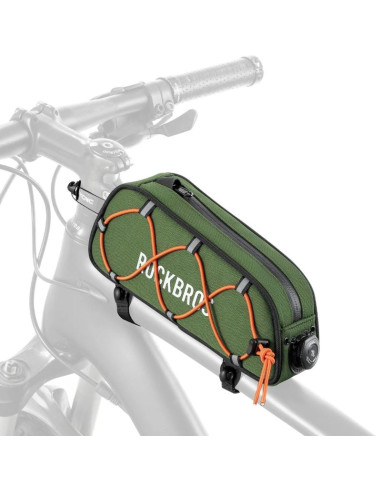 Torba rowerowa rockbros tl004 road to sky 0,7 l na ramę wodoodporna - zielona