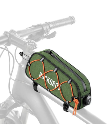 Torba rowerowa rockbros tl004 road to sky 0,7 l na ramę wodoodporna - zielona